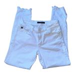 KanCan LA jeans 27” Opaque white denim sleek skinny cut raw hem zipper details Photo 6