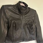 Theyskens’ Theory Black Lambskin Leather Silk Lined Cropped Moto Jacket P/0/00 Photo 2