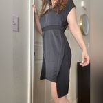 All Saints Satin Greta Japanese Cloth Cocktail Mini Dress Sz 6‎ in Black Photo 1