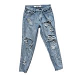 Brandy Melville Womens Melville Distressed Boyfriend Skinny Light Rinse Jeans - Sz 25 Photo 1
