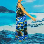 Rima Beachwear Caribbean Maxi Dress Coverup Terivoile Sleeveless Sundress Large Yellow Photo 3