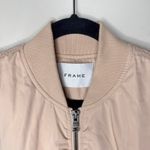 frame denim Frame Snap Detailed Ruched Shell Bomber‎ Jacket in Nude Medium MSRP $425 Photo 9