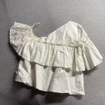 ZARA  Women’s Chic Off-Shoulder Ruffle White Blouse Size XSmall EUC Photo 3