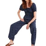 Madewell Sophia Wide Leg Jumpsuit in Bandana Flower Navy/White Photo 1