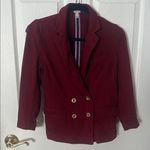 J.Crew  burgundy Blazer Tailored Suit Jacket with gold button size small Photo 0