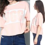 UGG Jordene Colorblocked Cropped T Shirt Pink White Small S Photo 0
