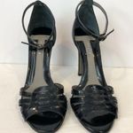 Theory 7.5 Black Patent Leather Peep Toe Heels Photo 1