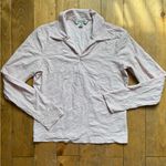 Casual Corner Pale Pink Floral Long Sleeve Top 1/4 Zip Size M Photo 0