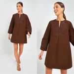 Tuckernuck Tahlia Embroidered Mini Dress XXS Brown Kimono Sleeve NWT Boho Chic Photo 1