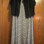 Danny & Nicole Cheetah Animal Print Dress With Black Ruffle Jacket, Size 8 EUC Photo 0