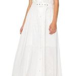 MELLODAY BELTED LINEN BLEND MAXI SHIRTDRESS IN WHITE Photo 0