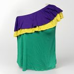Mardi Gras One Shoulder Ruffle Top Vine & Love Size Small Casual Parade Party Purple Photo 0