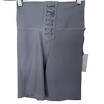 We Wore What  Lace Up Biker Short Solid Dusty Blue Size XSmall NWT Photo 5