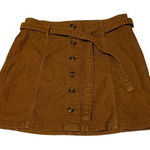 American Eagle 4 Regular Super Stretch Hi Rise A-Line Mini Skirt Tan Corduroy Photo 0