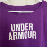 Under Armour EUC | women’s long sleeve heat gear purple decal tshirt — XL Photo 2