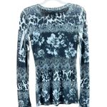 5th Culture Women's Sheer Floral Long Sleeve Top Gray Size M Photo 1