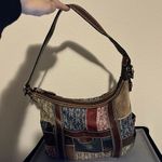 Fossil Patchwork Suede, Canvas /Leather W/Dk Brown Leather Trim Shoulder Bag Photo 10