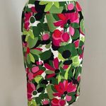 Talbots Pink/Green and Black Floral Print Silk Skirt sz 4 Photo 0