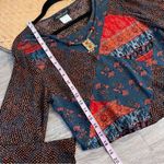 Vintage 90’s‎ art to wear blouse w/ beaded necklace attached Carole little Size 4 Photo 2