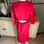 Tibi Red Open Back Sweatshirt Midi Dress Size Extra Small Photo 3