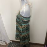 Loter green abstract halter top/ mini dress tunic size large Photo 3