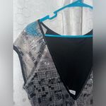 Urban Outfitters black grey and silver sequin mini dress with side slit Photo 7