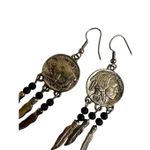 Buffalo Nickel Dream Catcher Earrings with Feather Charms Silver Photo 4