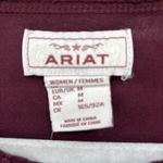 Ariat Women's Top Pinon Henley Long Sleeve Maroon Buttons NWT Medium Western Photo 5