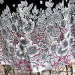 J.Jill  Elastic Stretch Skirt Petite 8 Black Pink Floral Spring Summer Co… Photo 3