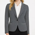 Women's Imaginary Voyage Black White Striped Blazer S Photo 0