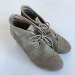 Toms  Suede Bootie Wedge Heel Lace Up Ankle Boot Size‎ 9 Shoes Beige Natur… Photo 3