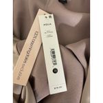 AQUA  Champagne‎ Satin Wrap Blouse XS Long Sleeve Tie Front Party Cocktail Top Photo 9