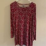 J.Jill Red Lace Patterned Long Sleeve Dress Photo 0