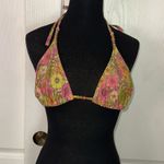 Wild Fable GLITTER FLOWER TRIANGLE HALTER BIKINI TOP Photo 0