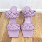 Marc Fisher Hammy Purple Braided Leather Heeled Slide Sandal Square Toe Size 6.5 Photo 3