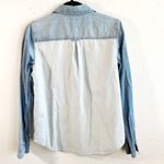 Madewell Button Up Two Tone Denim Collared Shirt Long Sleeves Chambray Sz S EUC Photo 6
