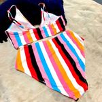 NWOT 2 Piece Suit / Size:XL / Women / Multi Color Strips Pink Photo 2