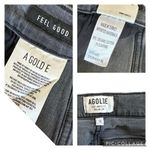AGOLDE Sophie High Rise Distressed Crop Jeans in Washed Black Grey Size 30 Photo 8