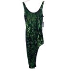 Revolve h:ours NWT  Zafiro Sequin Green Iridescent Asymmetric Hem Midi Dress Photo 2