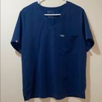 FIGS Women’s Catarina One Pocket Scrub Top Navy Blue Photo 4