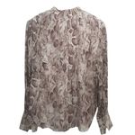 Habitual  Esmee Mock-neck Shimmer Top in White Sand Snakeskin Size M New With Tag Photo 3