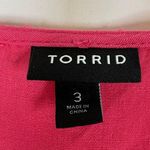 Torrid | Watermelon Pink Swiss Dot Surplice Faux Wrap Rayon Dress w/ Pockets 3XL Photo 3