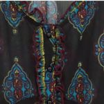ECI New York Sheer Button Tunic Top Mini Dress Boho Y2K Ruffle Indie Size M Black Size M Photo 2