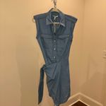 Derek Lam  10 Crosby Giselle Tie‑Front Cargo Mini Dress Light Wash Denim 6 NWT Photo 6