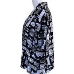 Vintage 80s 90d Koret novelty tribal kitschy print black and white button down M Size M Photo 1