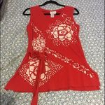 Coldwater Creek Tie waste tank size medium long tunic style  Photo 0