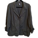 XCVI π« Lightweight Ruched Cotton Utility Jacket/Blazer Light Olive Green 2X Photo 11