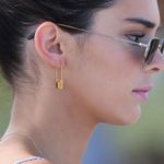 Gold Padlock Earrings, Gold Safety Pin Earrings Photo 1