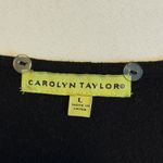 Carolyn Taylor  Black V Neck Sweater With Sparkle Tassel Scarf Accent Sz L Sequin Photo 4