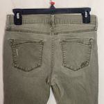 EXPRESS olive distressed ankle legging skinny jeans fringe hem size 4 Photo 3
